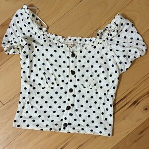 Chic Polka Dot Button-Up Blouse